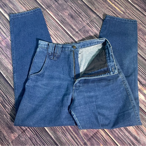 Vintage Wrangler Western Bareback High Waisted Dark Denim Jeans - Picture 3 of 8